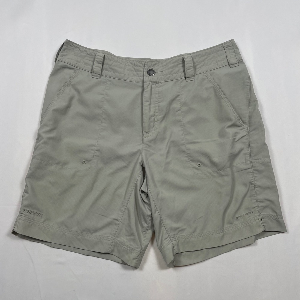 Columbia Titanium Silver Ridge Hiking Shorts Omni-Dry Lightweight Beige Size 10